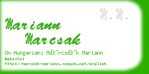 mariann marcsak business card